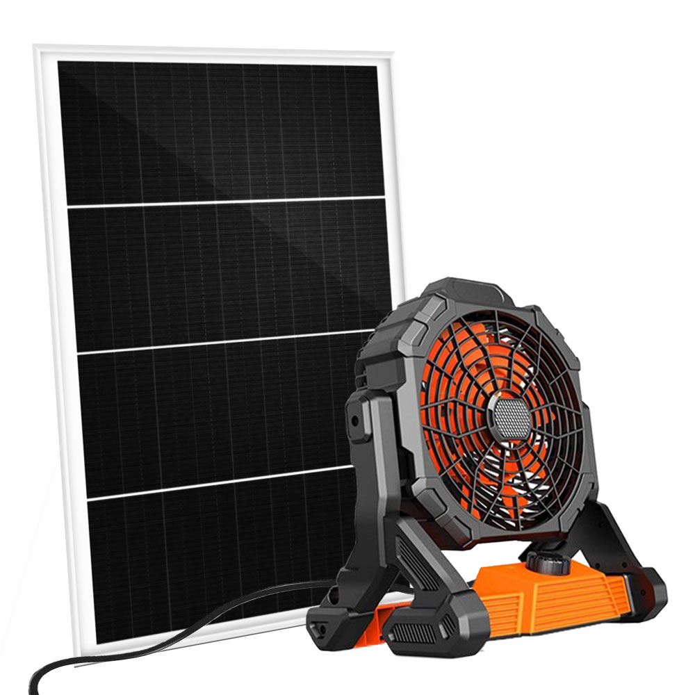 Настольный вентилятор премиум-класса с питанием от солнечной панели Вентилятор охлаждения со светодиодной подсветкой 