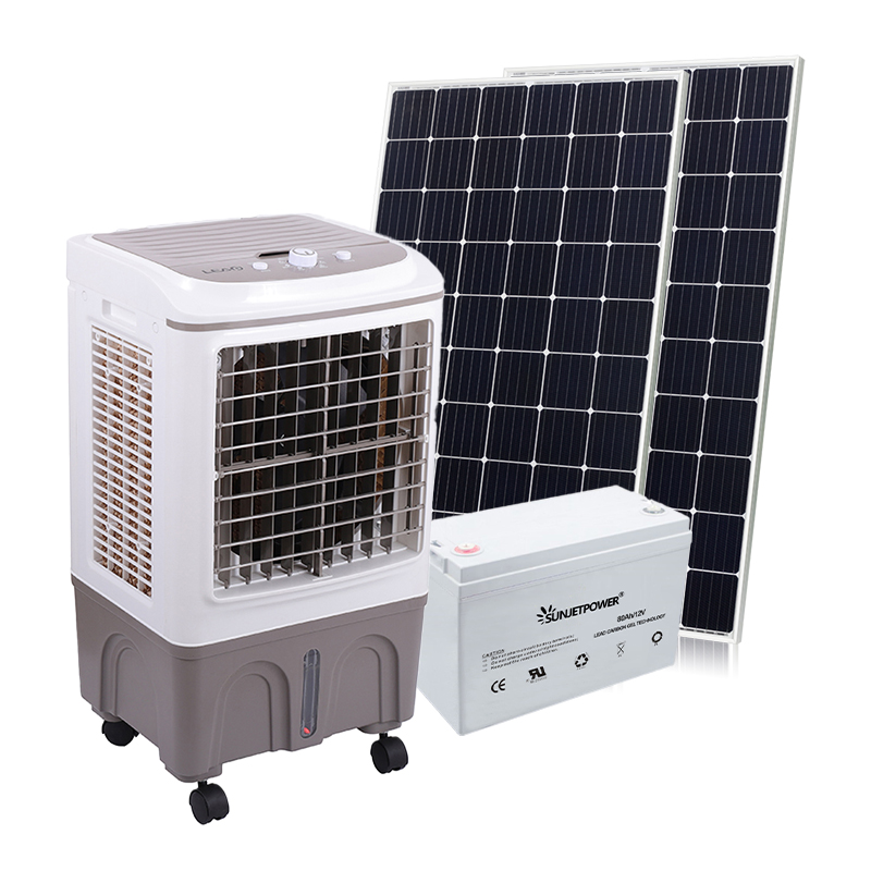 Малошумные портативные солнечные охлаждающие вентиляторы воздушного охладителя постоянного тока с аккумулятором и солнечными панелями