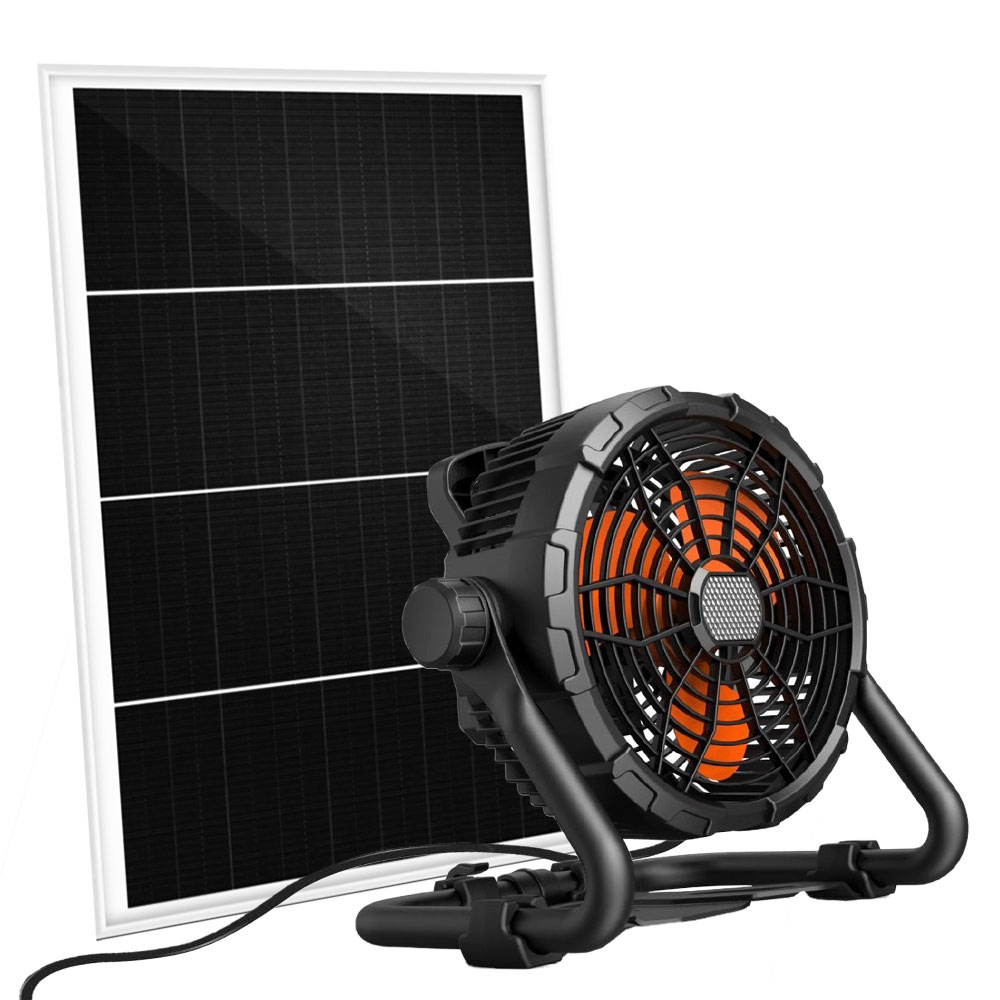 Настольный вентилятор премиум-класса с питанием от солнечной панели Вентилятор охлаждения со светодиодной подсветкой 